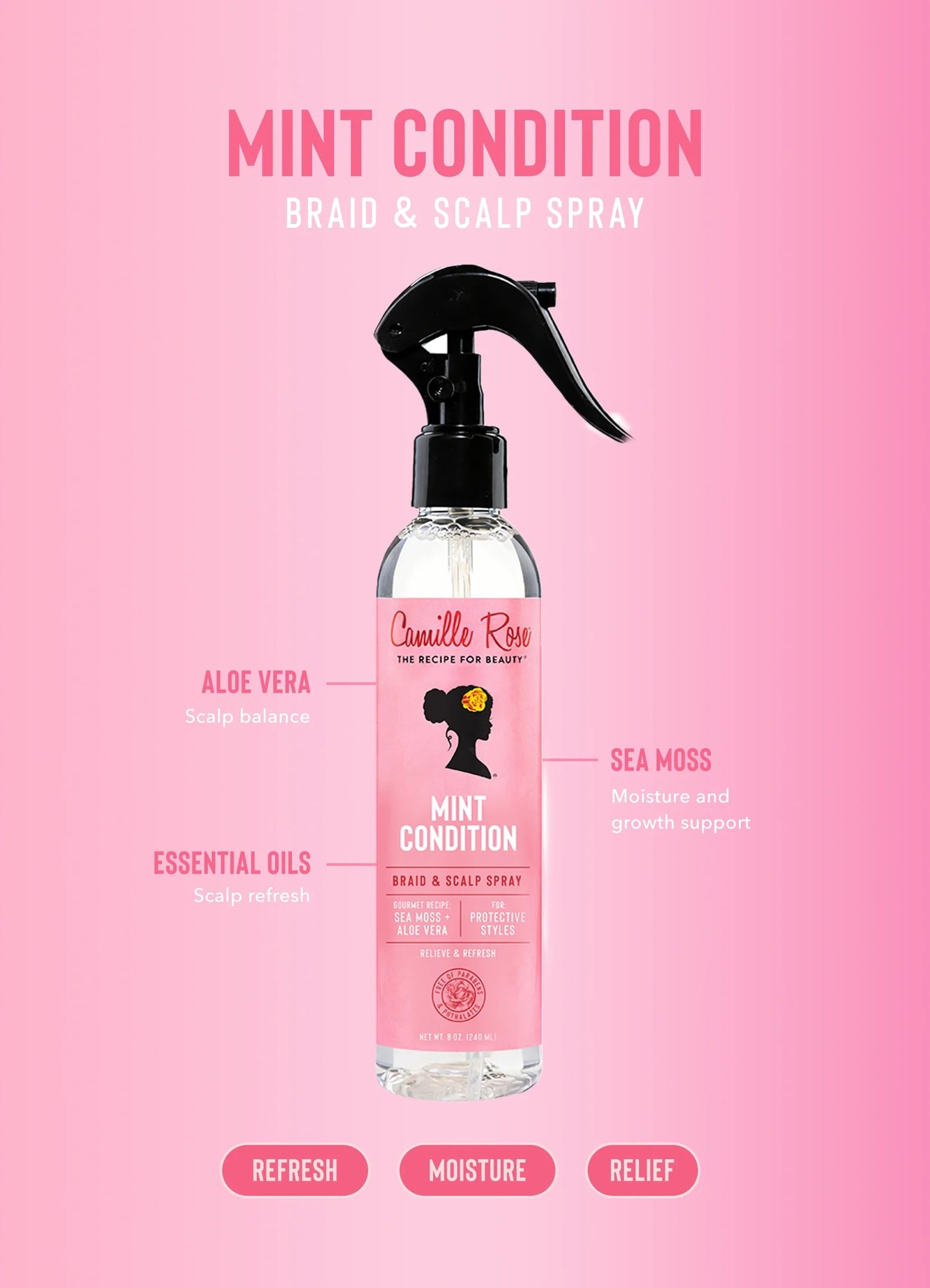 Camille Rose Mint Condition Braid and Scalp Spray 8oz