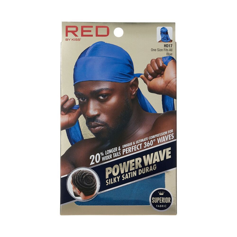 RED Power Wave Silky Durag Blue