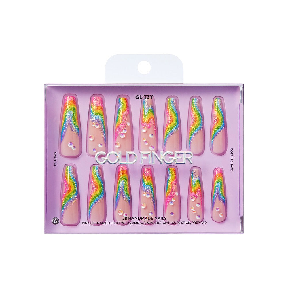 Gold Finger Handmade Nails - Flamboyant