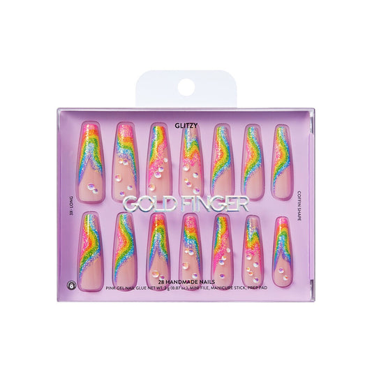 Gold Finger Handmade Nails - Flamboyant