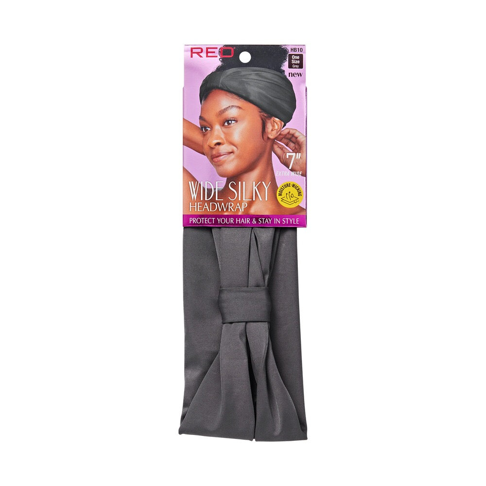 RED Dry Fit Wide Silky Headwrap Grey