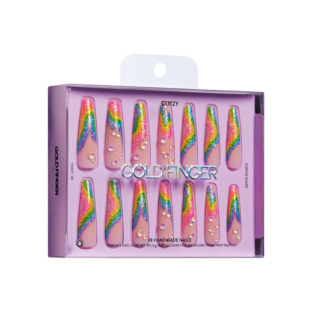 Gold Finger Handmade Nails - Flamboyant