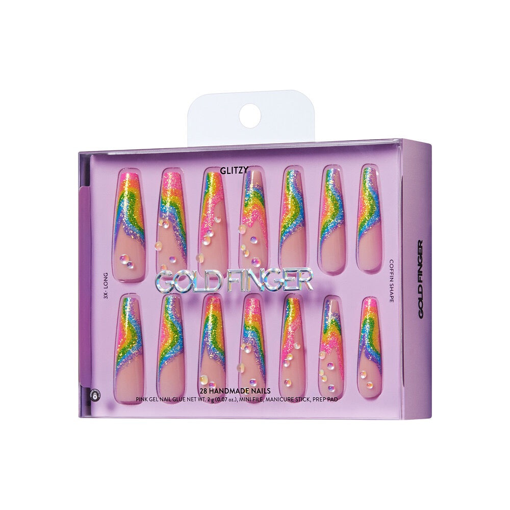 Gold Finger Handmade Nails - Flamboyant