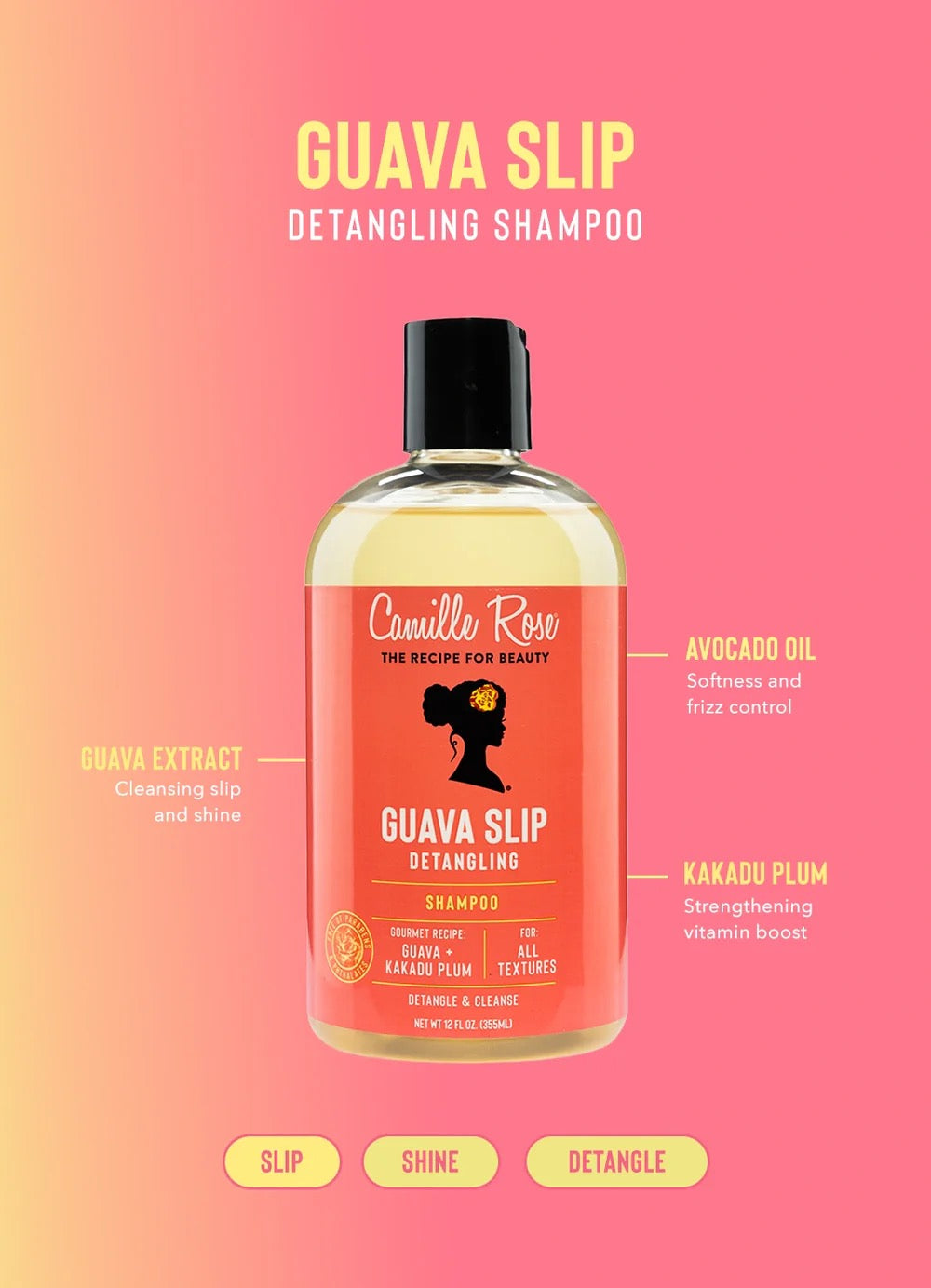 Camille Rose Guava Slip Shampoo 12oz