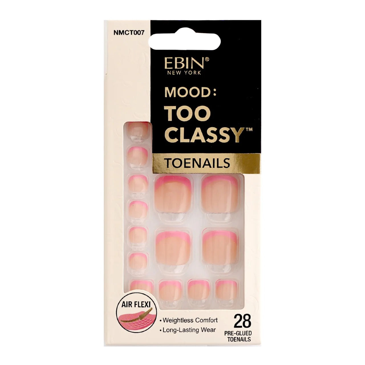 EBIN Too Classy Toenails - Hot Pink French
