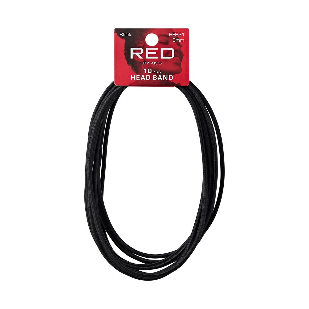 RED Headband 10 pcs 3mm Black