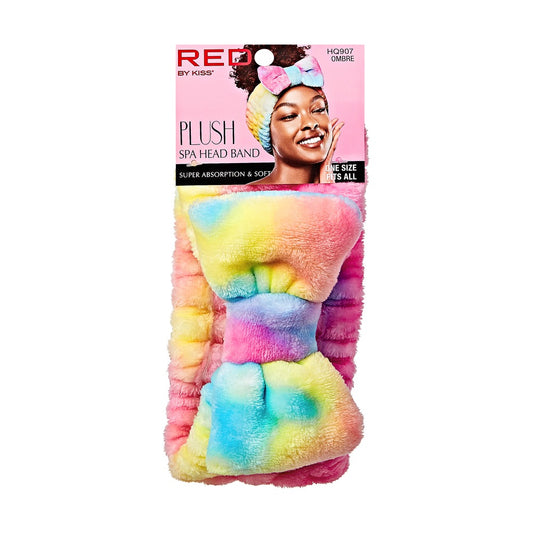 RED Plush Spa Headband Ombre