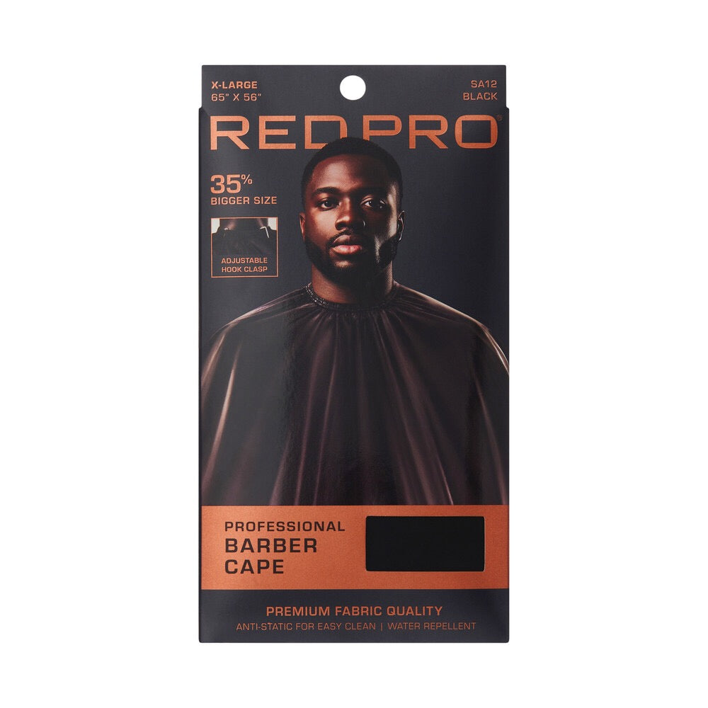 RED PRO Professional Barber Cape - Black