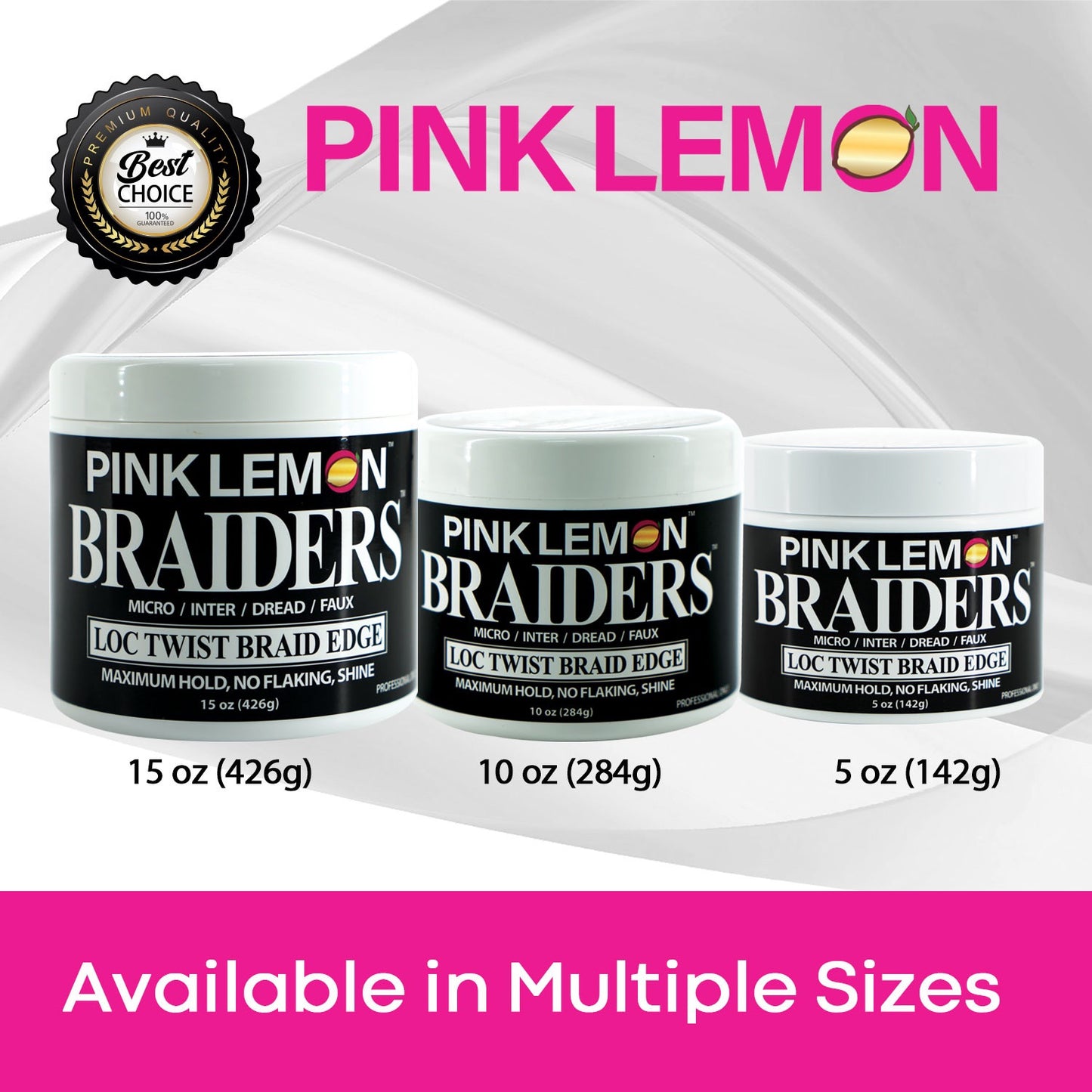 Pink Lemon Braiders Gel (Black)