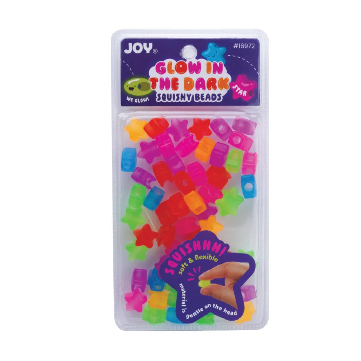 Joy Hair Beads Star Squishy XX Large 16972 GID Assorted