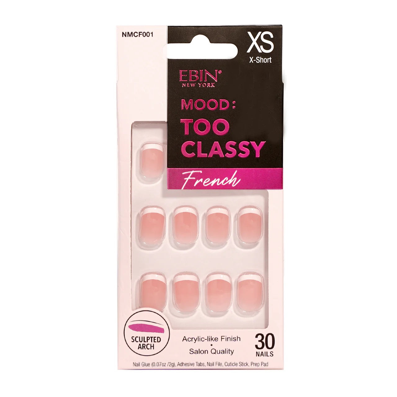 EBIN Too Classy Nails - French 01 (X-Short)