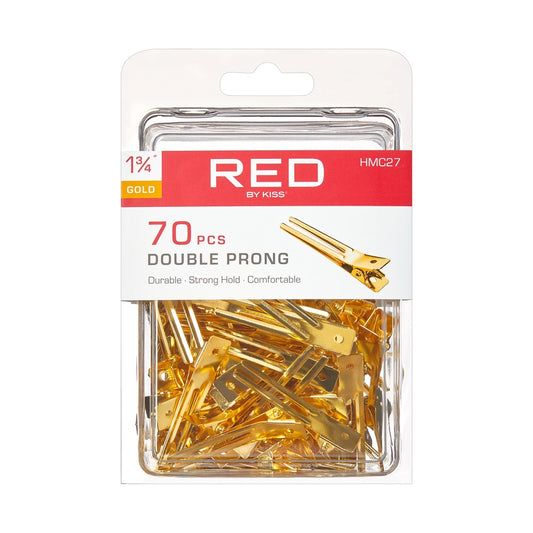 RED Double Prong Clips 1-3/4" 70 pcs Gold