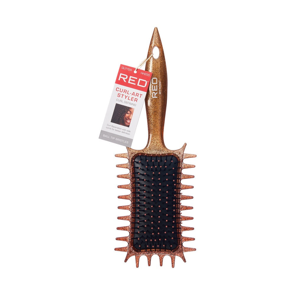 RED Curl Defining Brush Ball Tip Glitter