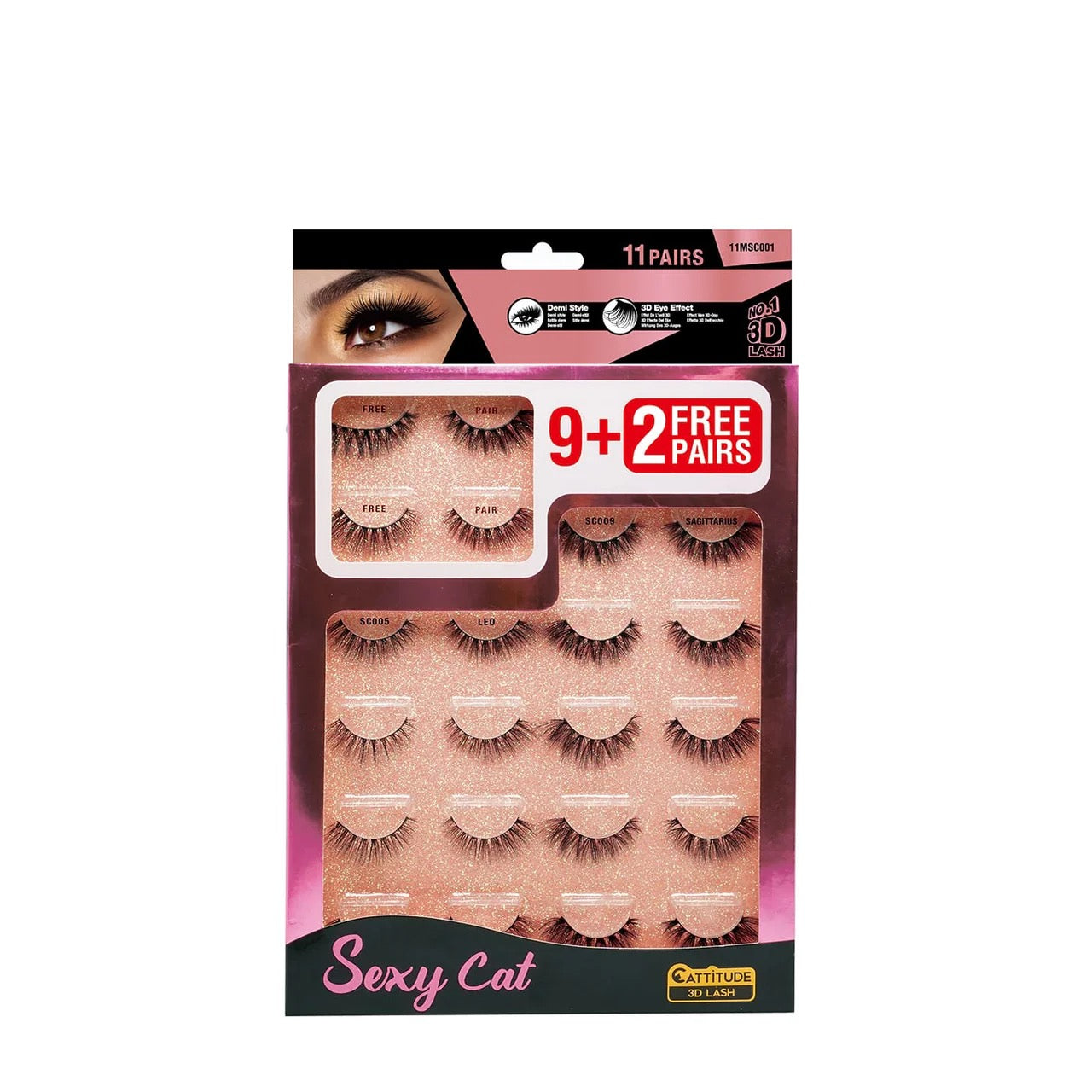 EBIN 11 Pairs Mega Lash Sexy Cat