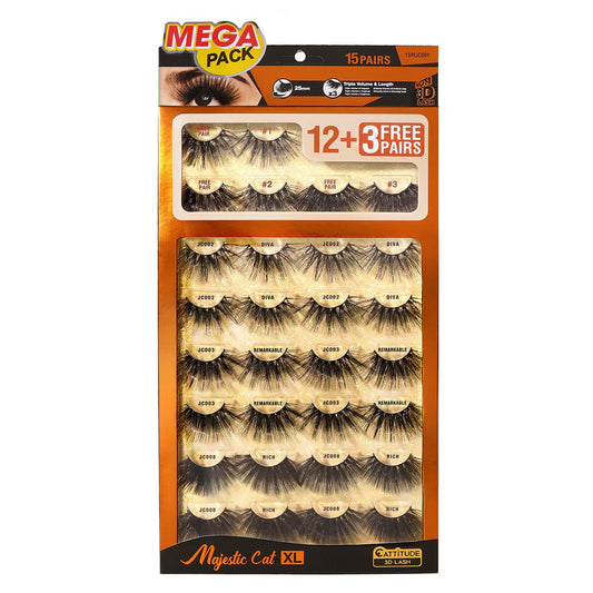 EBIN 15 Pairs Mega Lash Majestic Cat
