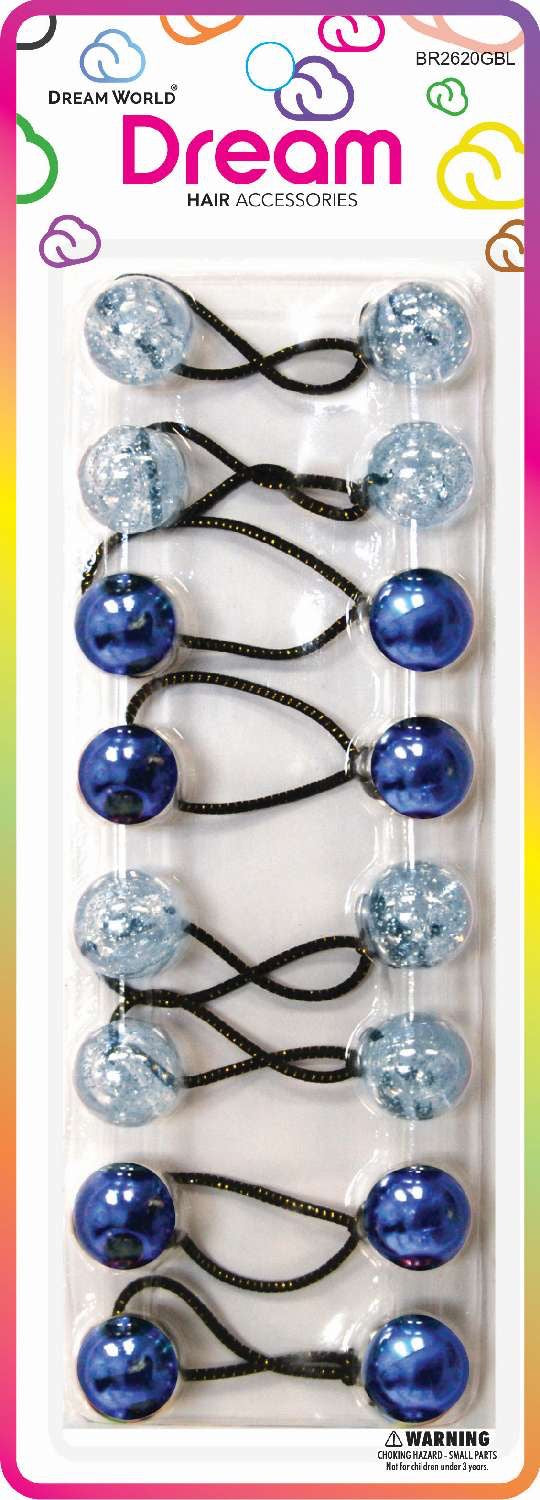 DREAM P/T 20MM 10PC GLITTER BLUE ASSORTED