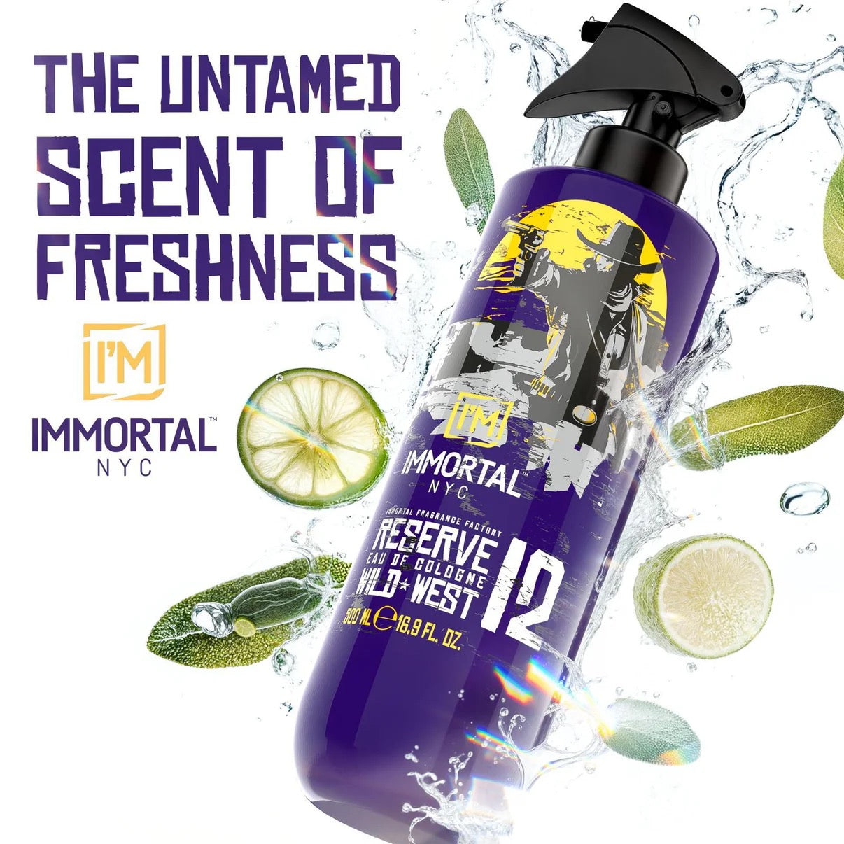 Immortal Wild West Eau De Cologne 500ml
