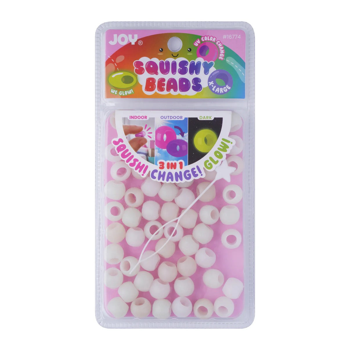 Joy Hair Beads Round Squishy X Large 16774 UV White