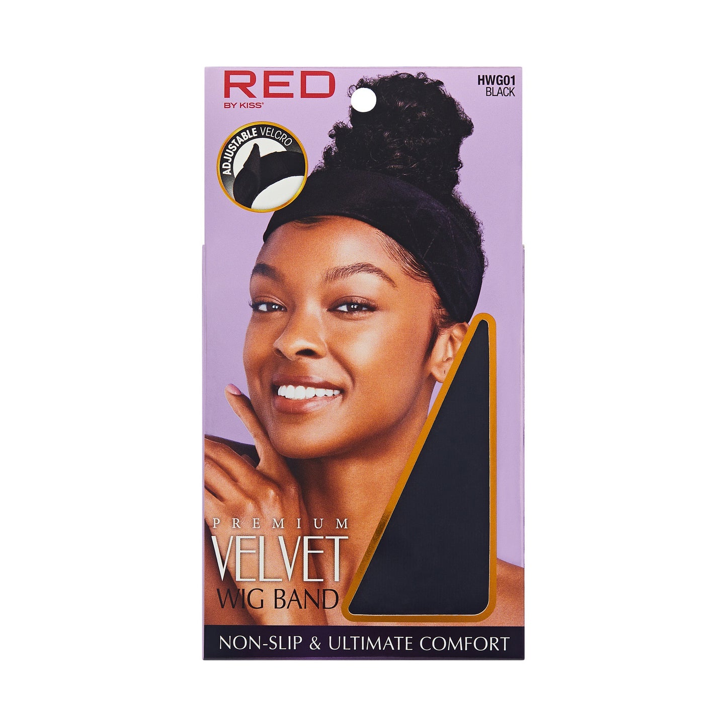 Red Premium Velvet Wig Band - Black