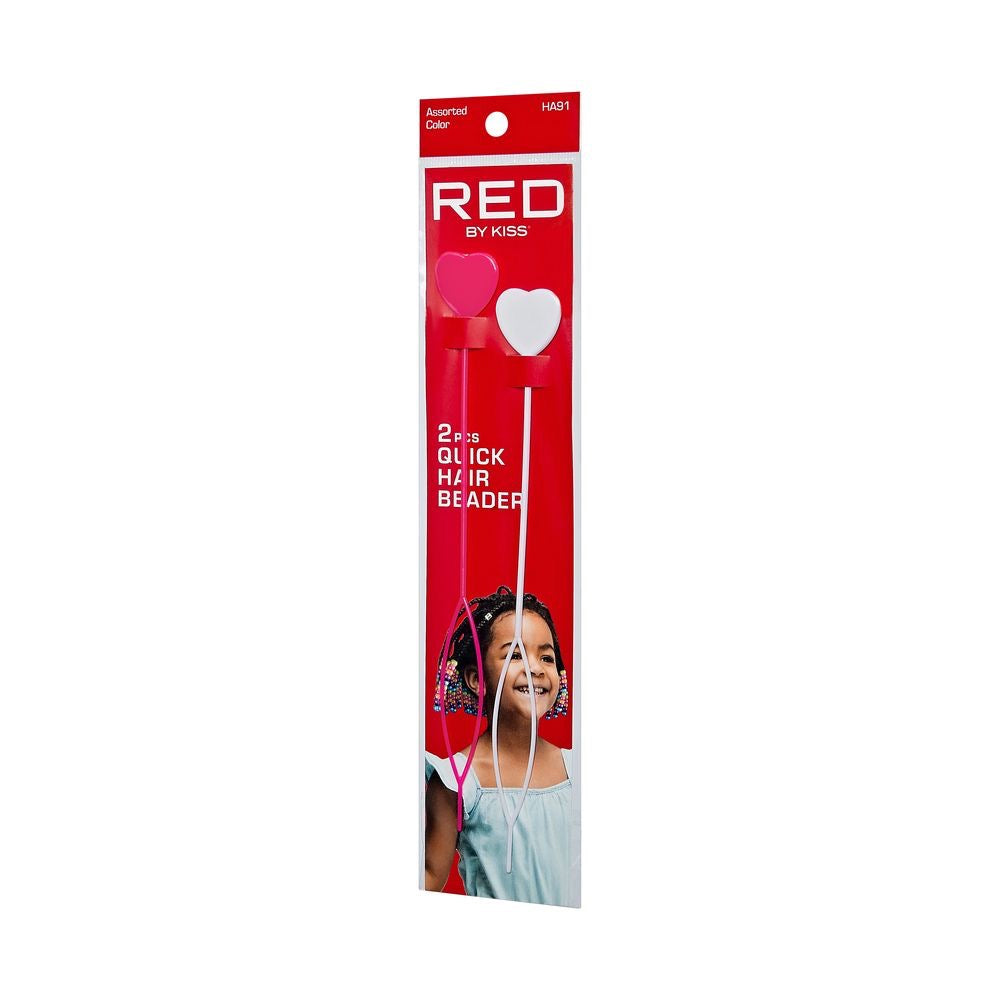 RED Hair Beads Hair Beader 2pcs Assorted