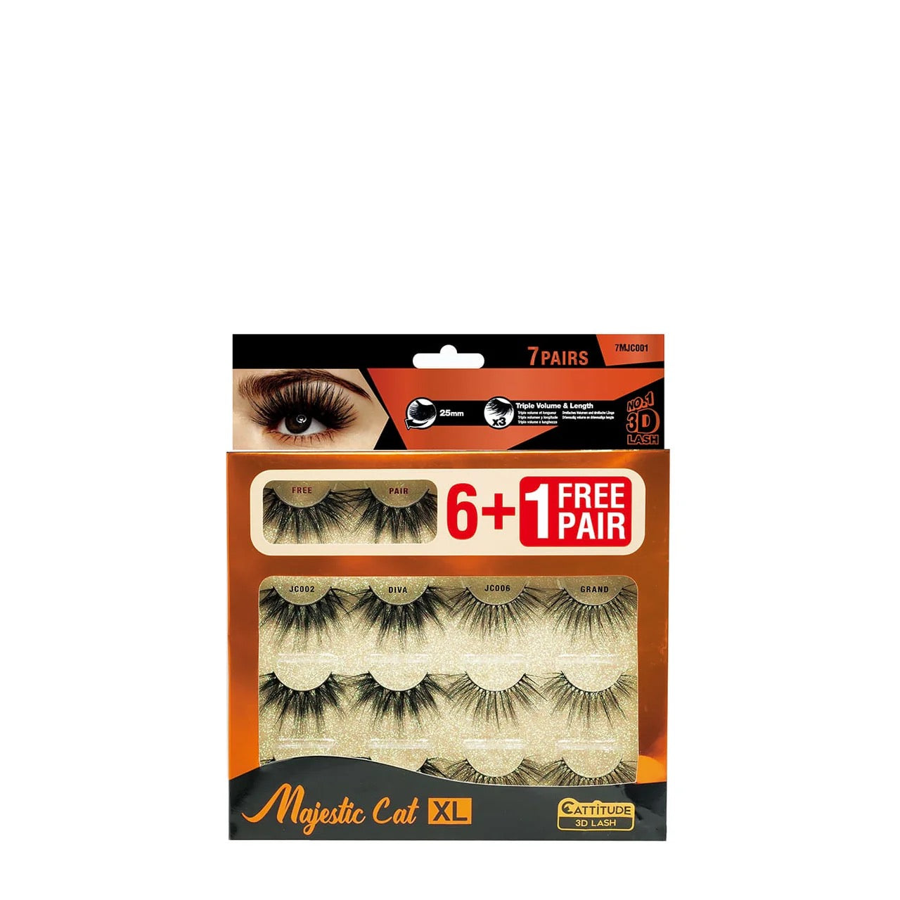 EBIN 7 Pairs Mega Lash Majestic Cat