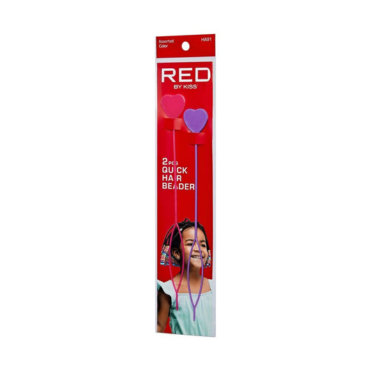 RED Hair Beads Hair Beader 2pcs Assorted