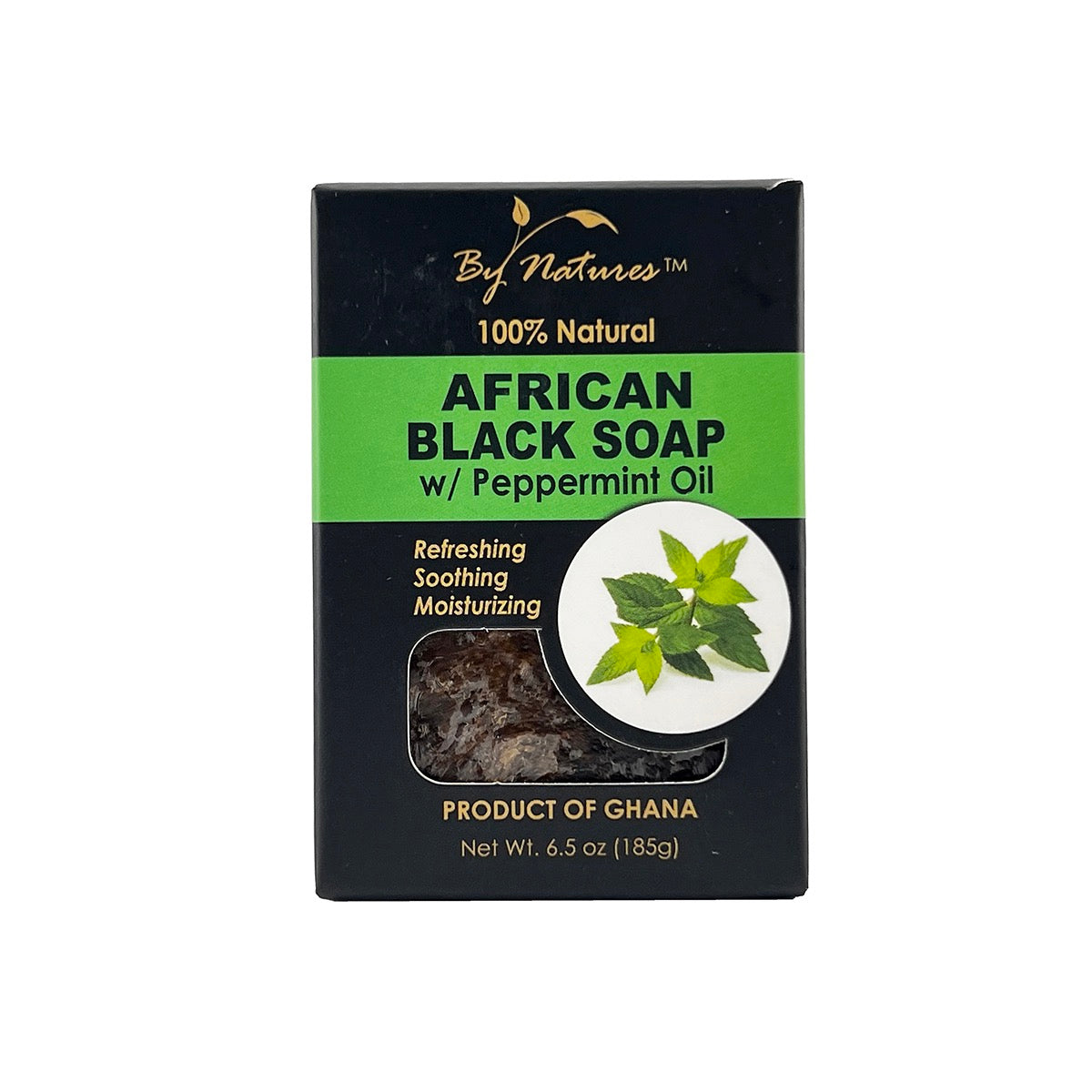 By Natures African Black Soap With Peppermint Oil 6.5 oz