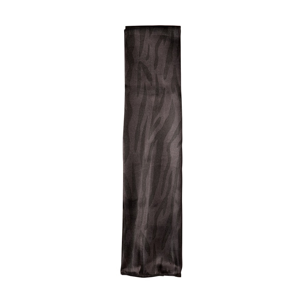 RED Woven Silky Satin Wrap Scarf - Black Zebra