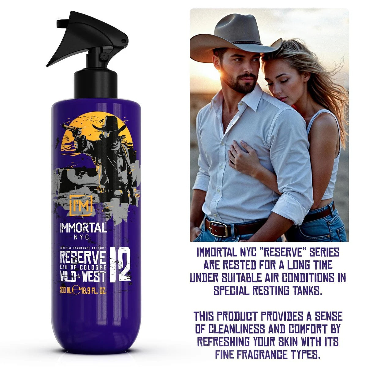 Immortal Wild West Eau De Cologne 500ml