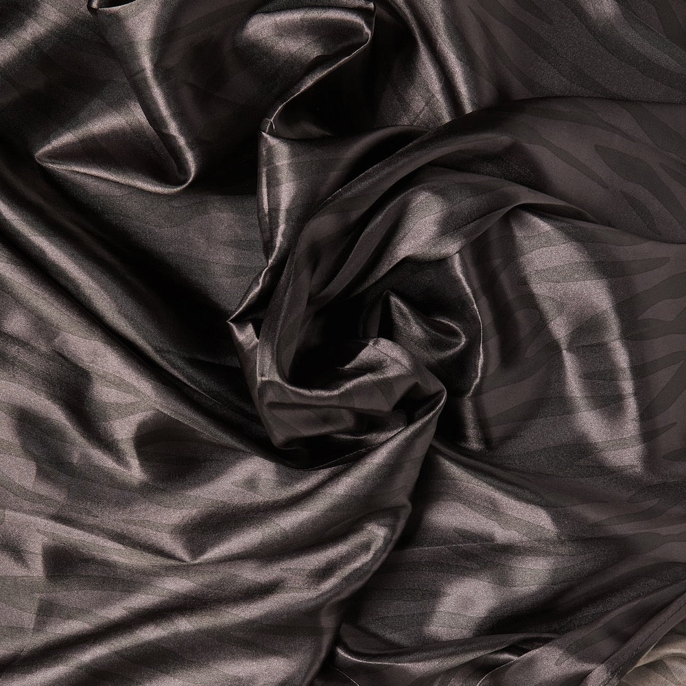 RED Woven Silky Satin Wrap Scarf - Black Zebra