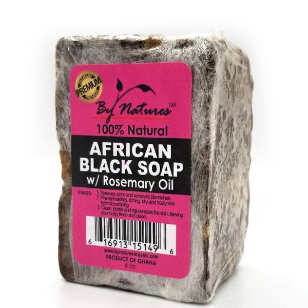 By Natures African Black Soap With Rosemary Oil 6.5 oz
