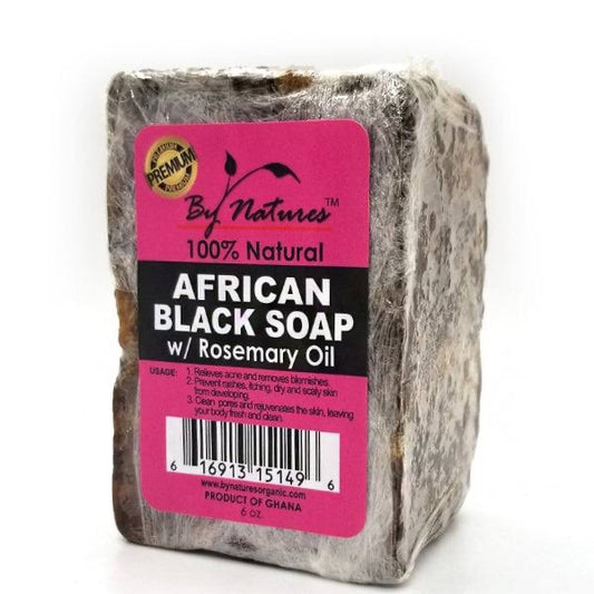 By Natures African Black Soap With Rosemary Oil 6.5 oz