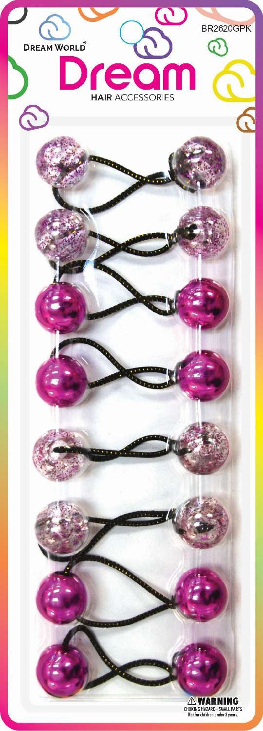 DREAM P/T 20MM 10PC GLITTER PINK ASSORTED