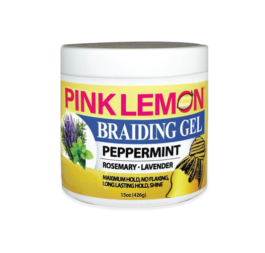 Pink Lemon Braiding Gel Peppermint Rosemary Lavender 15oz