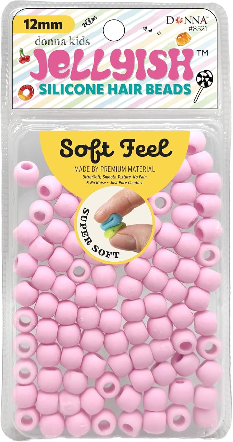 Donna Jellyish Silicone Hair Beads Small Light Pink 12mm