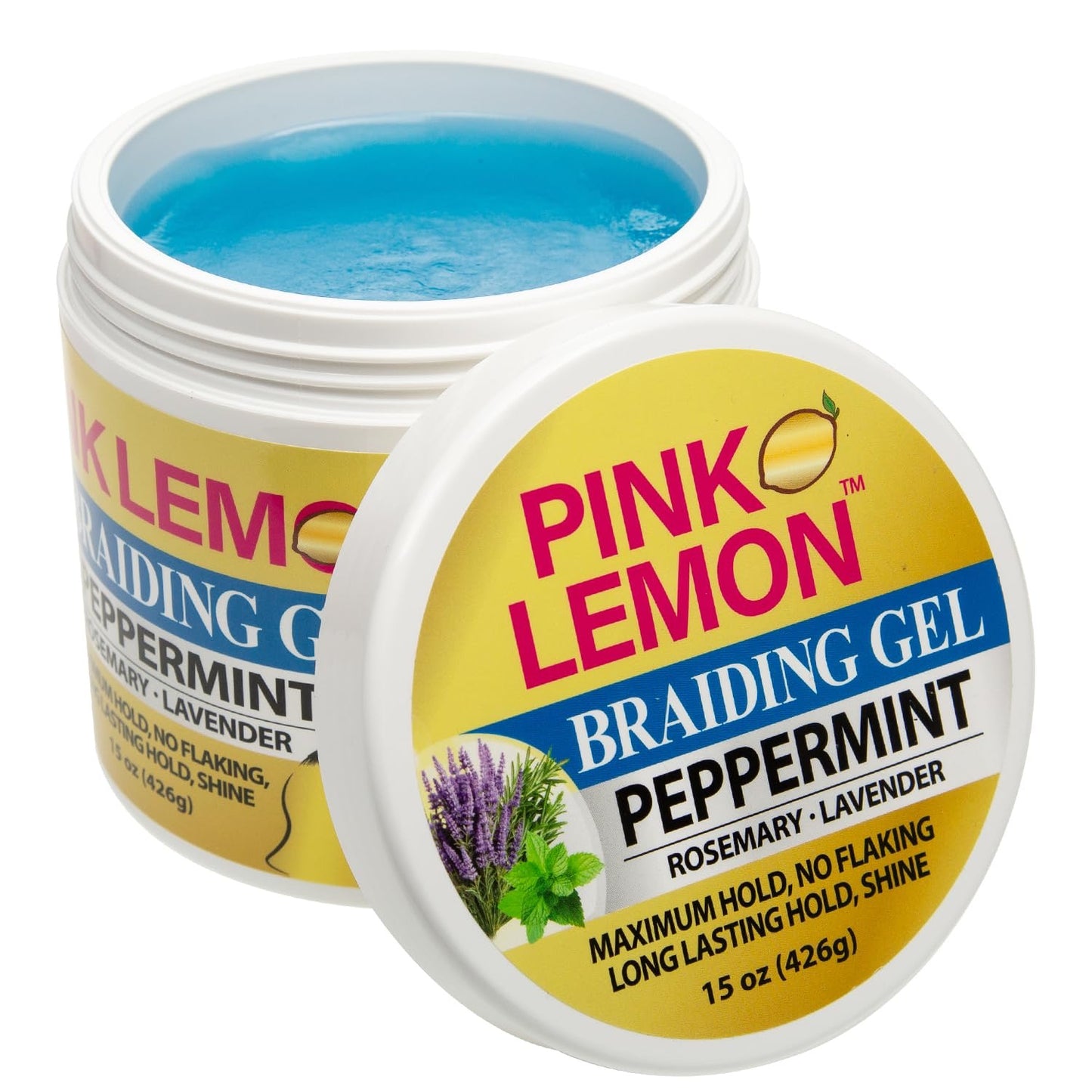 Pink Lemon Braiding Gel Peppermint Rosemary Lavender 15oz