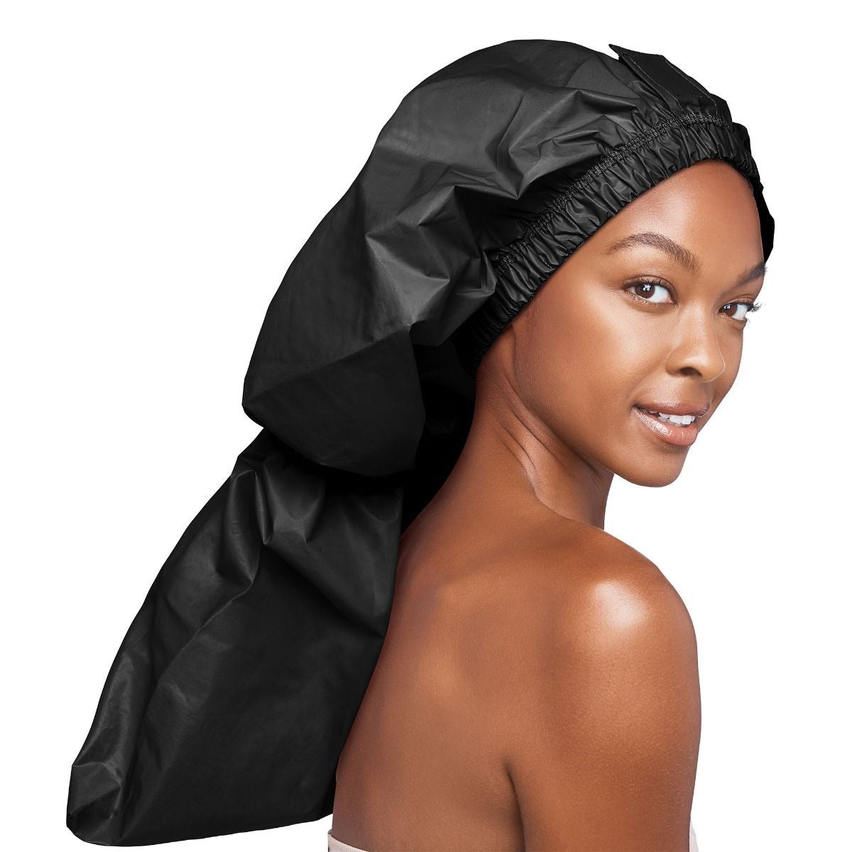 RED Essential Braid Shower Cap Extra Long Black