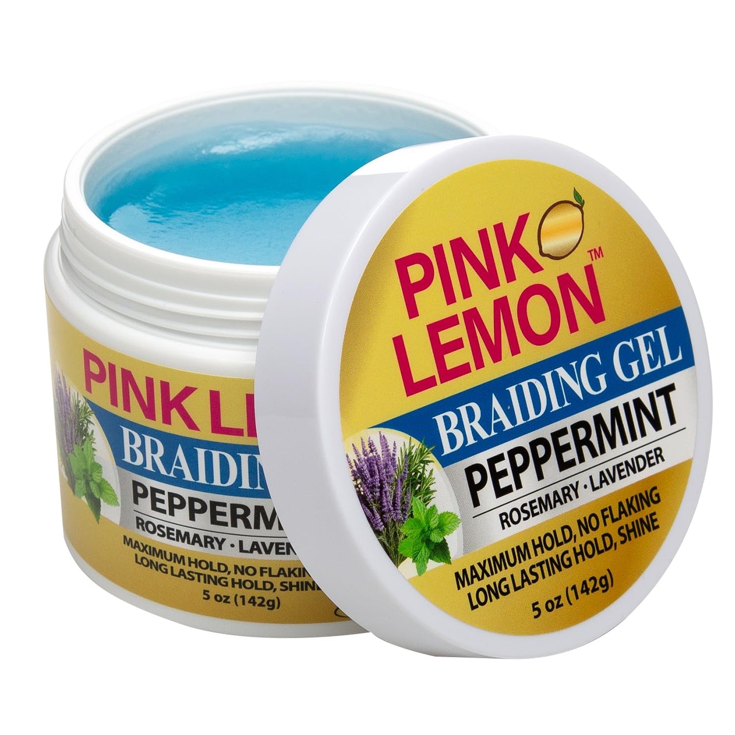 Pink Lemon Braiding Gel Peppermint Rosemary Lavender 5oz