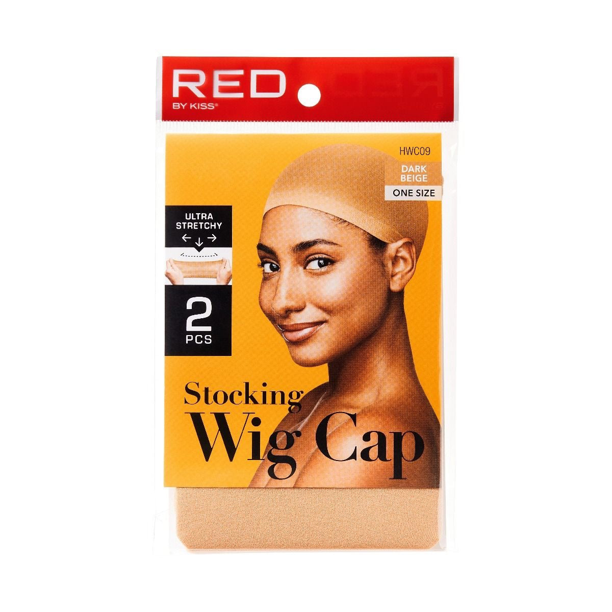 RED Wig Cap 2 pcs Dark Beige