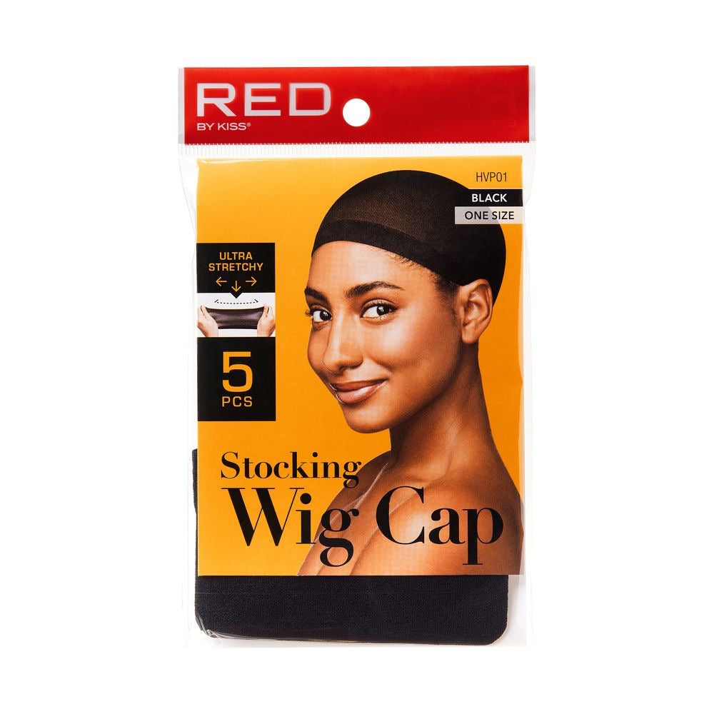 RED Wig Cap 5 pcs Black