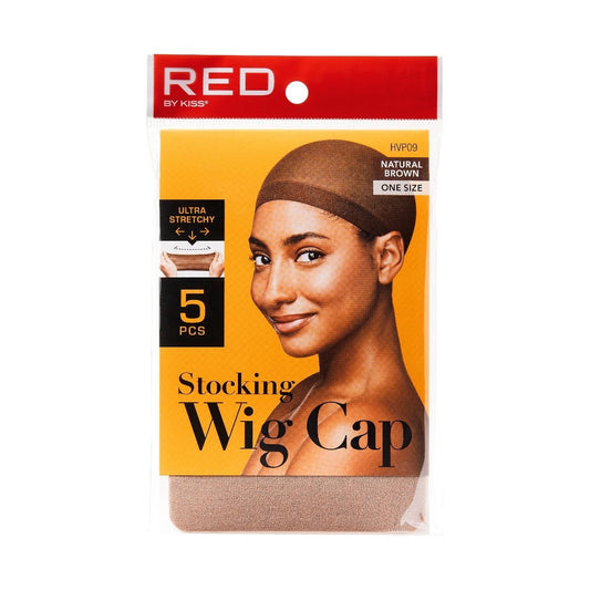 RED Wig Cap 5 pcs Natural Brown