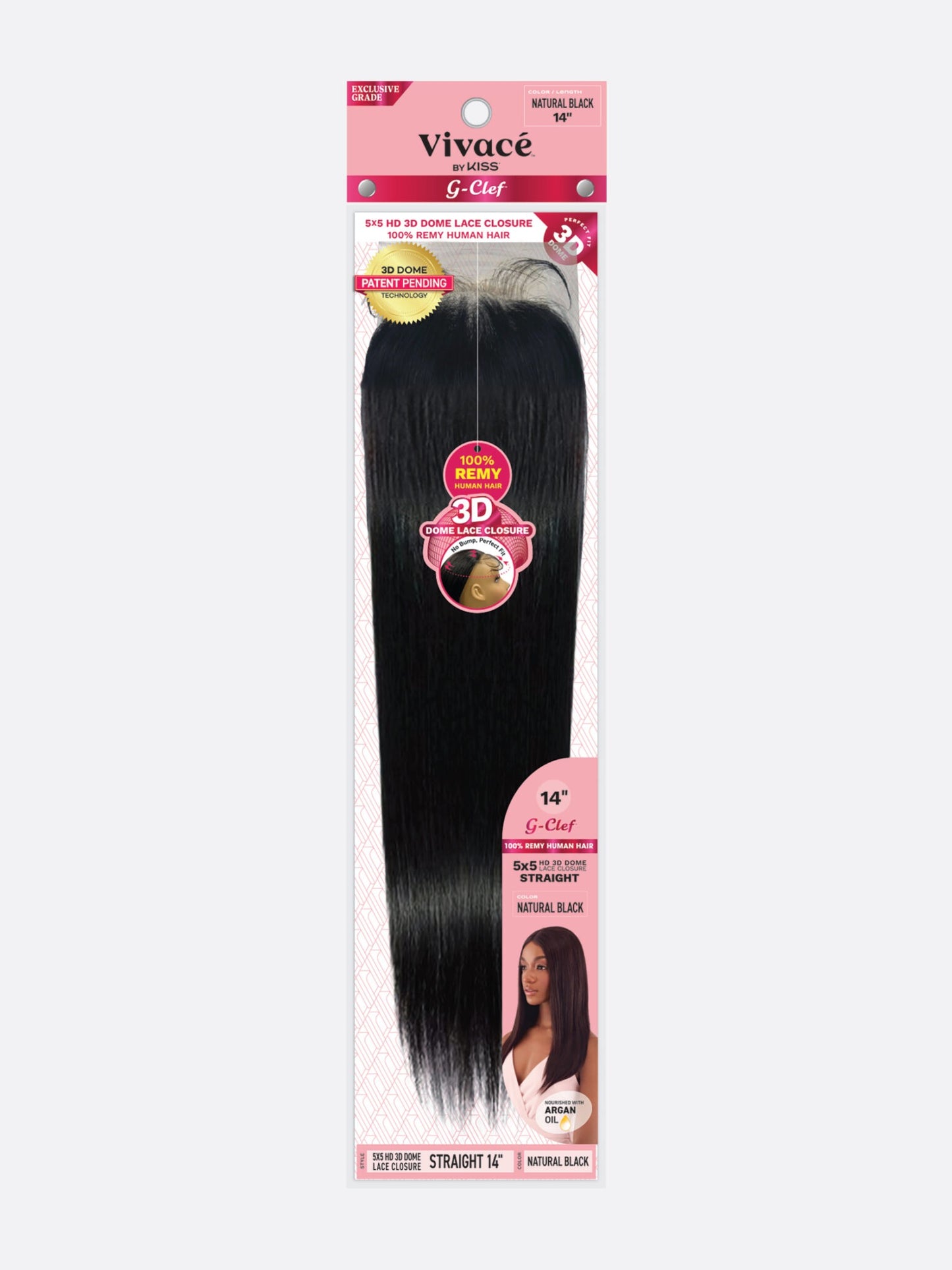 Vivace G CLEF 5X5 3D Dome Lace Closure Straight