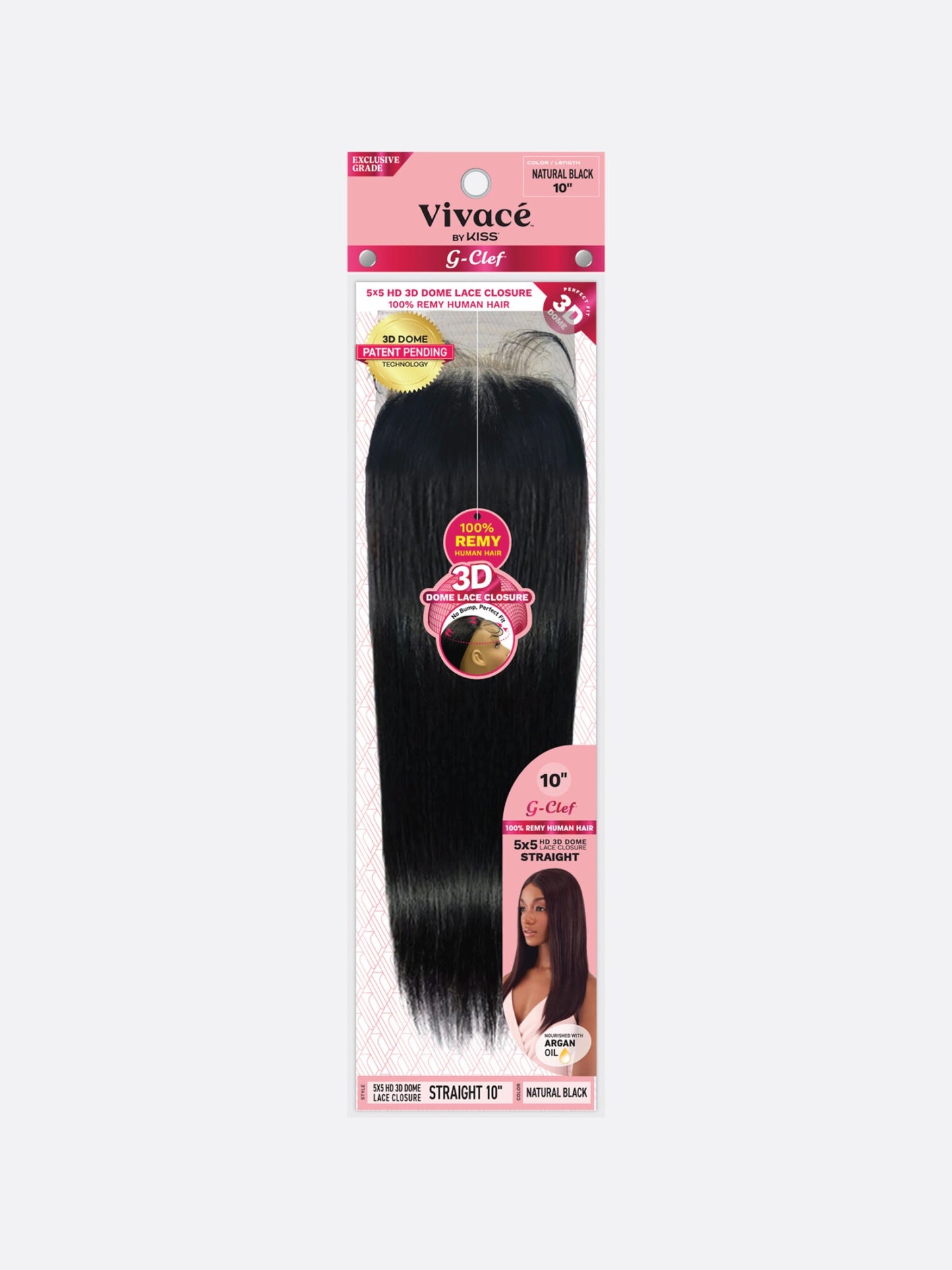 Vivace G CLEF 5X5 3D Dome Lace Closure Straight