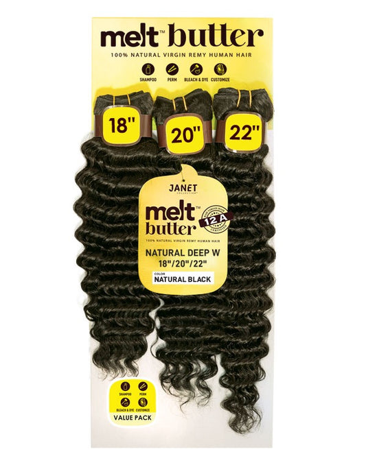 Janet Melt Butter Natural Deep Wave 3pcs