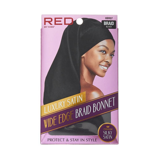 RED Wide Edge Braid Bonnet Black