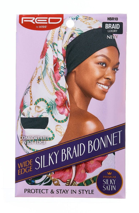 RED Wide Edge Braid Bonnet Luxury