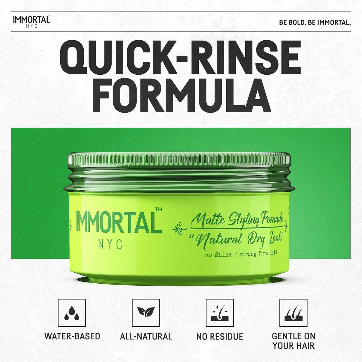 Immortal Matte Styling Pomade "Natural Dry Look" 5.07 oz