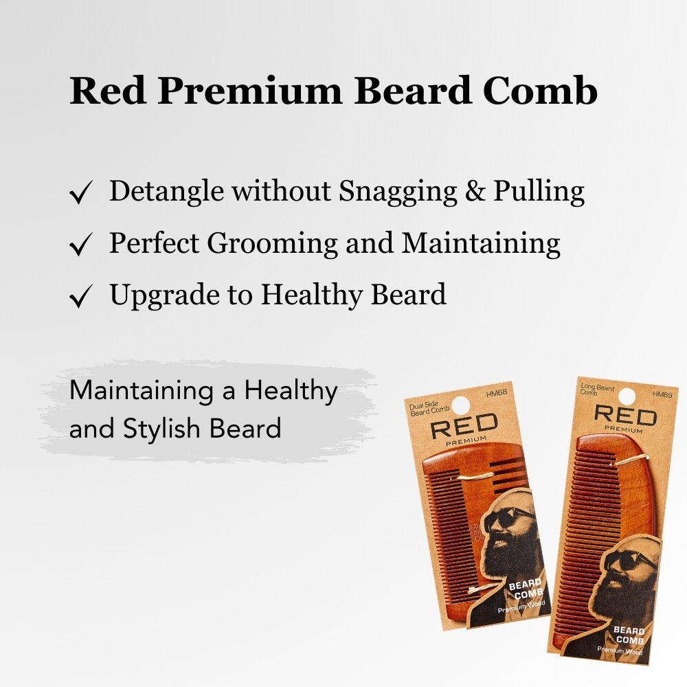 RPM Wood Beard Comb Dual Sided