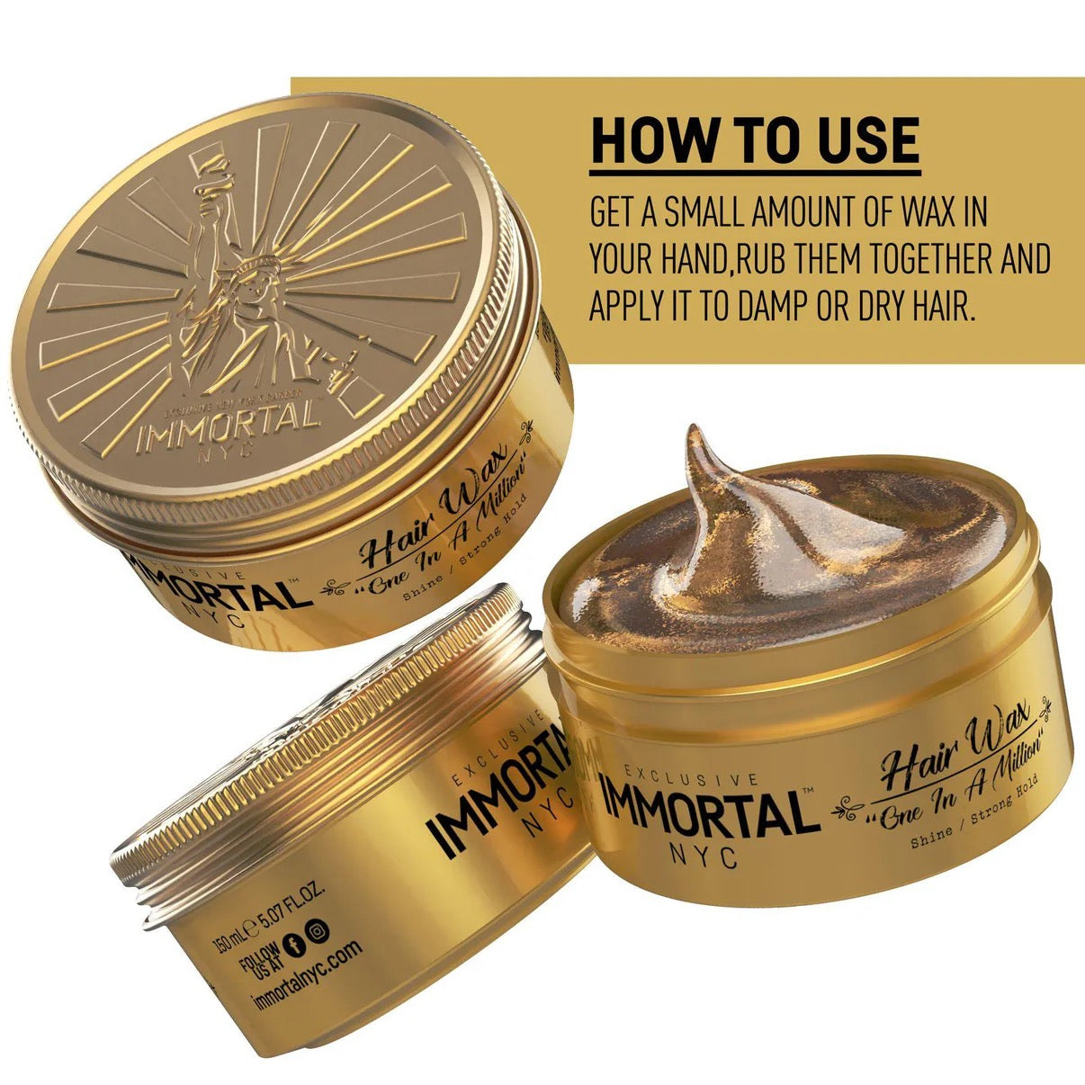 Immortal Hair Wax ''One in a Million'' 5.07 oz
