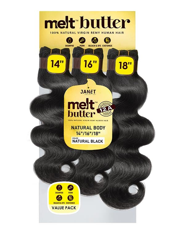 Janet Melt Butter Natural Body Wave 3pcs